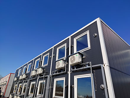 建設作業員用宿舎ムービングハウス（北海道）